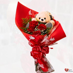 Ramalhete 4 Rosas Com Pelúcia